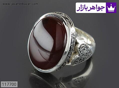 انگشتر نقره عقیق یمنی مردانه دست ساز [صلوات حضرت فاطمه] - 117700